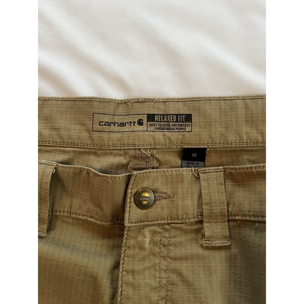 Carhartt Force Cargo Shorts Mens 46 Khaki Relaxed Fit Ripstop Work (113)